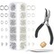 Jump Rings for Jewelry Making Supplies with Jump Ring Pliers (1200Pcs Dull Silver and Bright Silver)